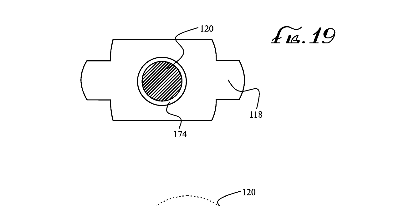 Patent drawing: close-up of the illuminated status indicator on the cable